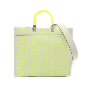 FENDI Gray Leather Tote Bag